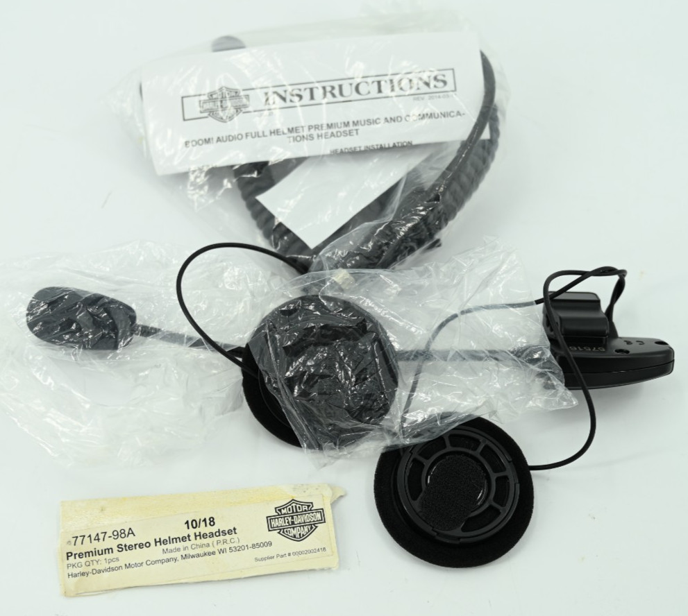 Genuine OEM Harley-Davidson Premium Stereo Helmet Headset 77147-98A