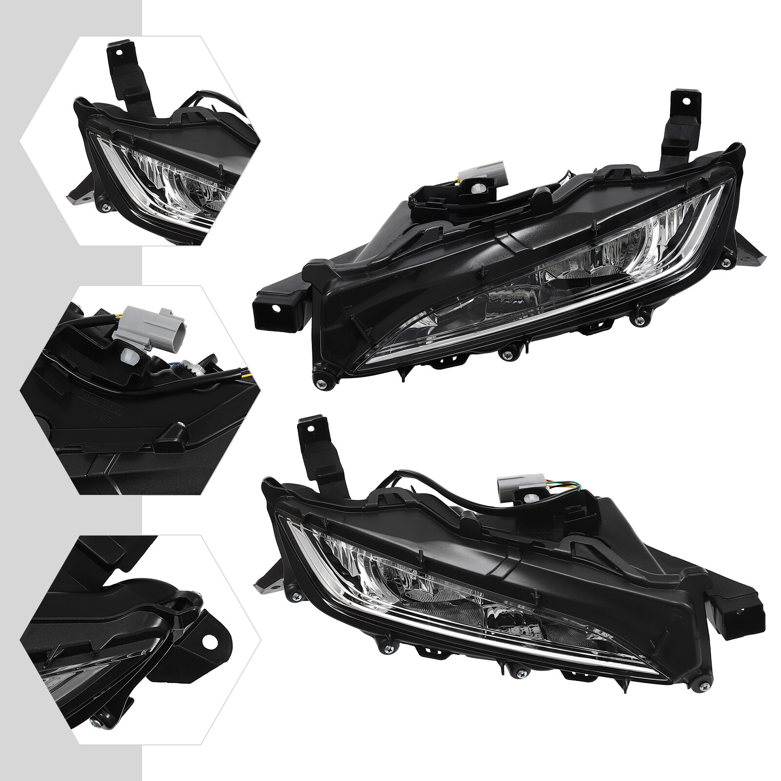 For 20-22 Lexus RX350 RX450h LED DRL Fog Light Daytime Running Lamps Pair LH&RH