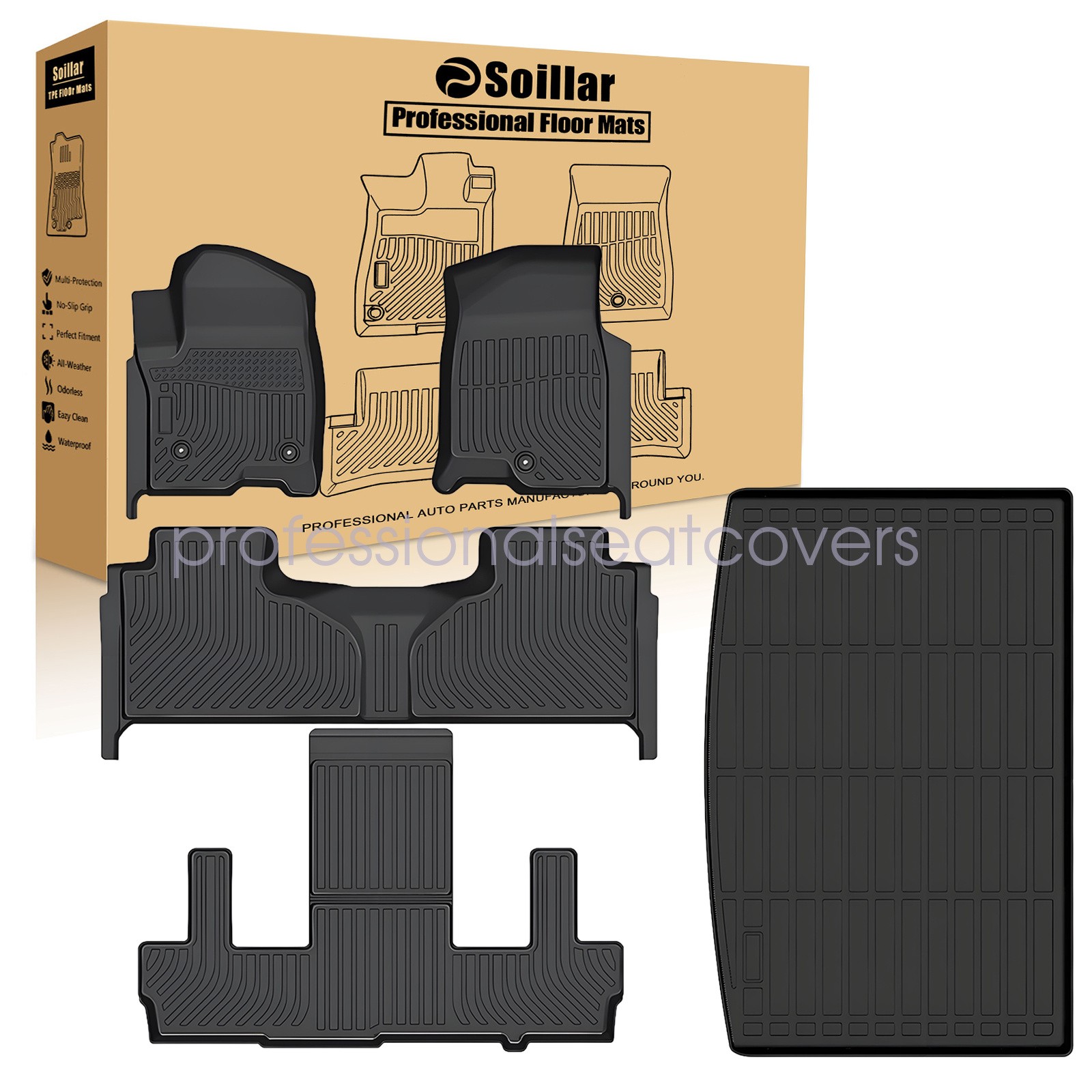 Fits 2021-2025 Chevrolet Suburban GMC Yukon XL Denali TPE Floor Mats Liners New