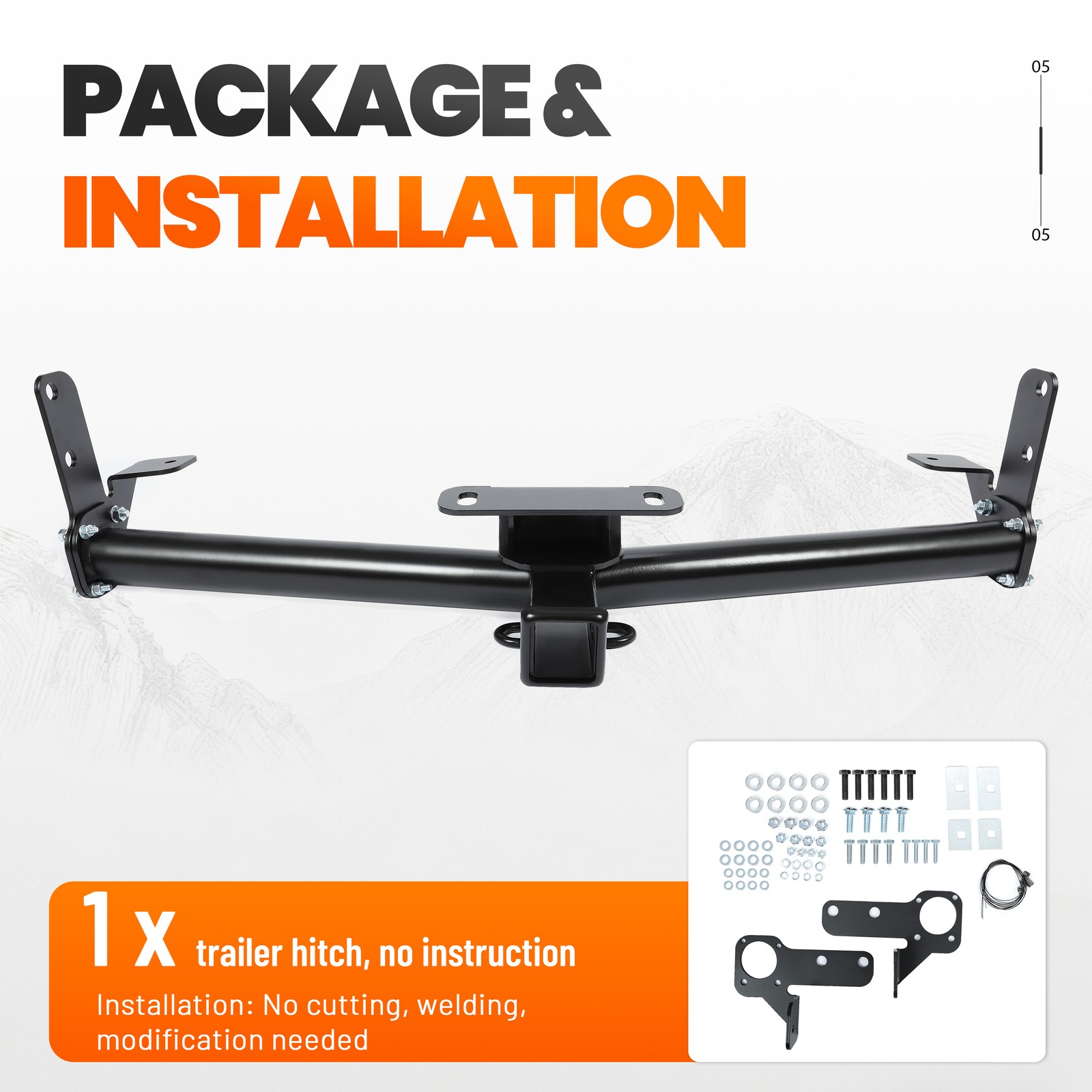 Class 3 Trailer Hitch Receiver 2″ For Chevy Equinox 05-17 For GMC Terrain 10-17