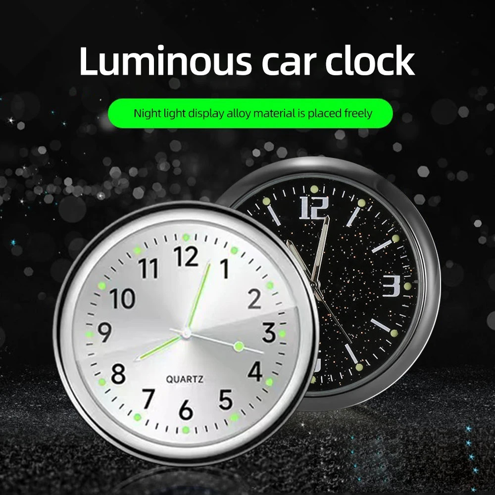 Luminous Clock Auto Car Interior Accessories Stick-On Digital Watch Quartz Clock