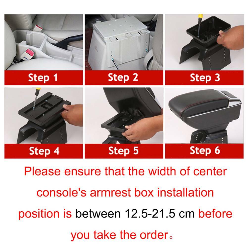 Universal Car Armrest Sliding Duel Center Content Storage Box Arm Rest Part USA