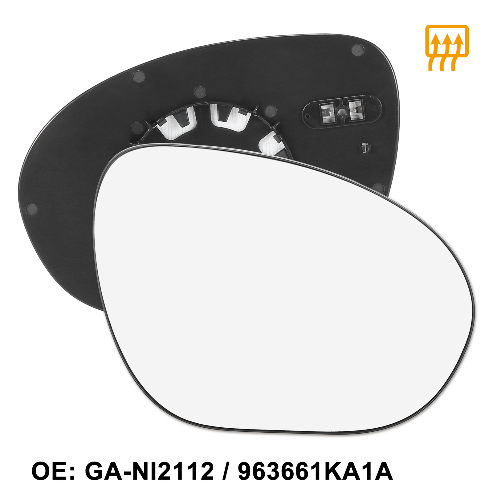 Mirror Glass w/ Backing Heated Passenger Side RH for Nissan Cube Juke 2009-2014