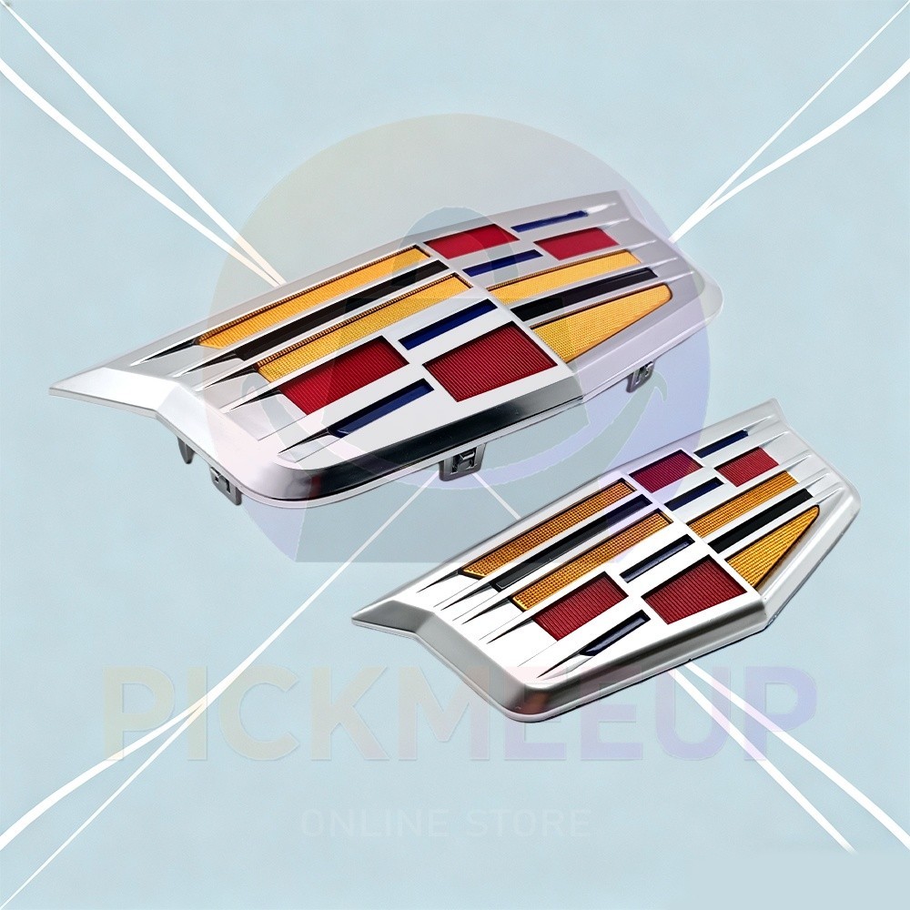 2Pcs Silver Color Car Front & Rear Badge Emblem For CT6 XT5 ATS XTS 84552880