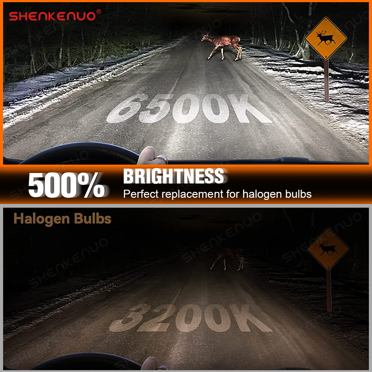 2PC H11 COB LED Headlight Low Beam Bulbs Kit Super Bright White