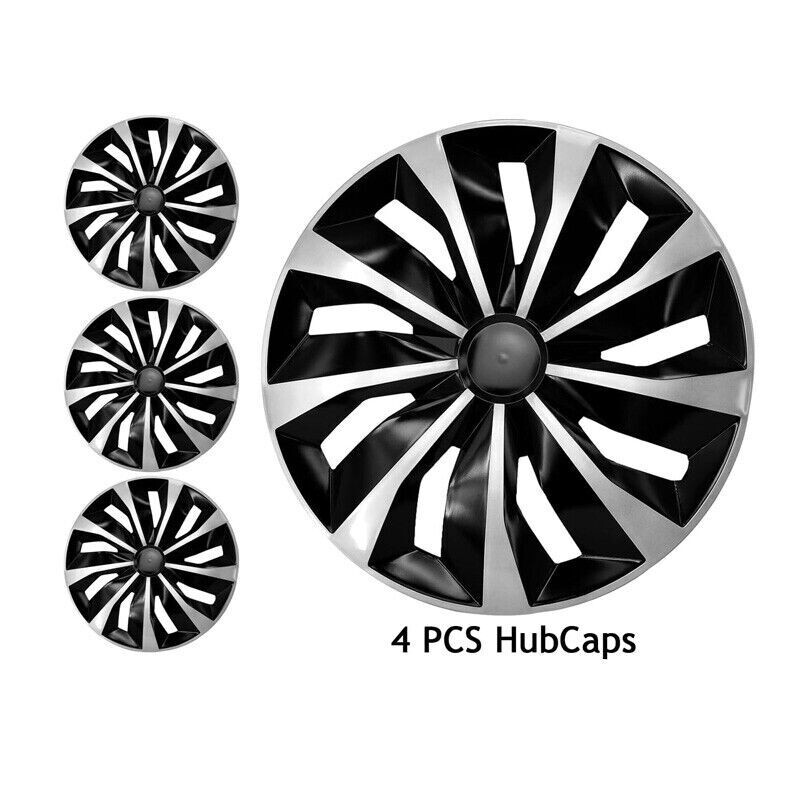 15″ Inch Set of 4 Wheel Covers Full Rim Snap On Hubcaps for R15 Tire & Steel Rim