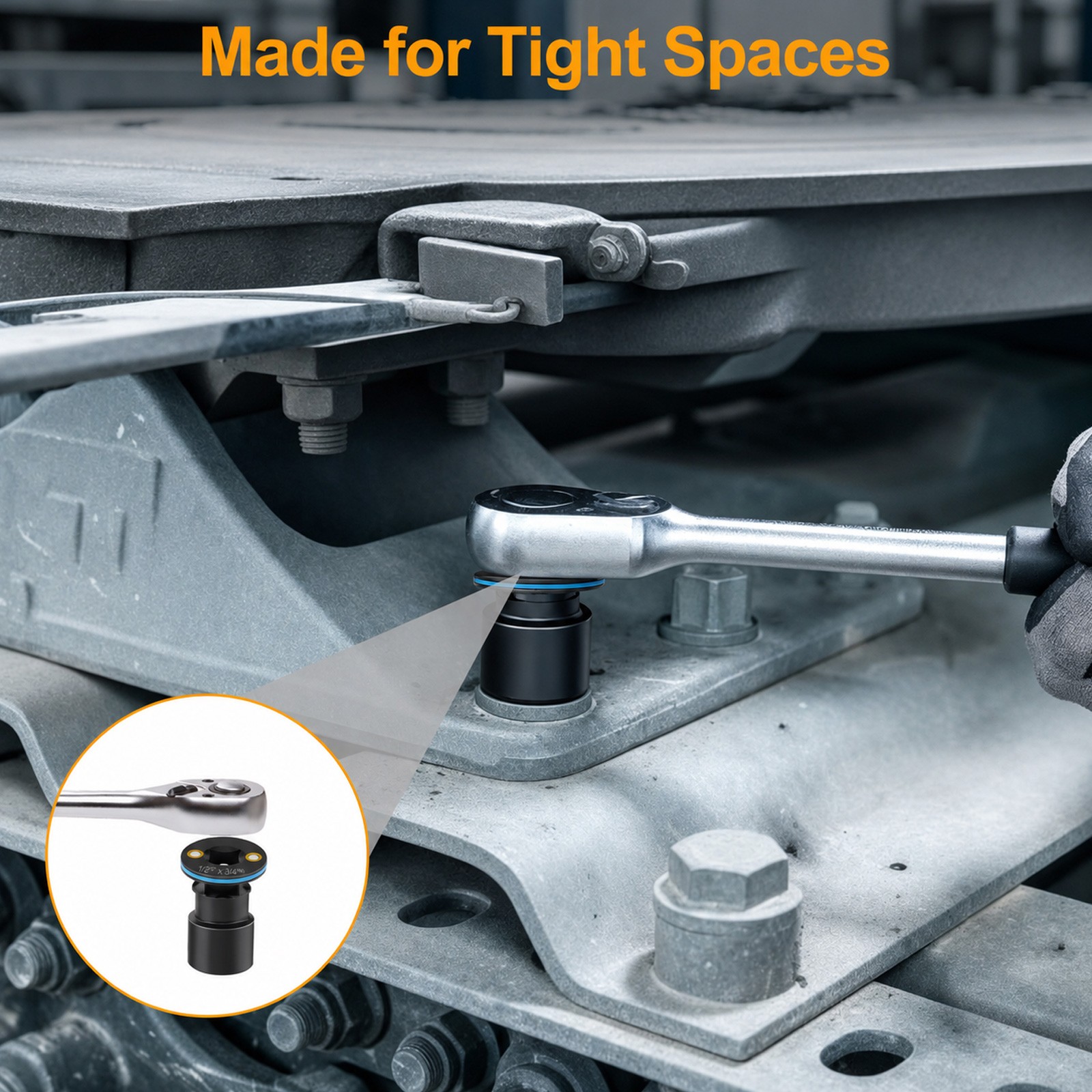 4x Impact Socket Adapter Set Low Profile Drive Reducer 1/4 to 1″ Ratchet Adapter