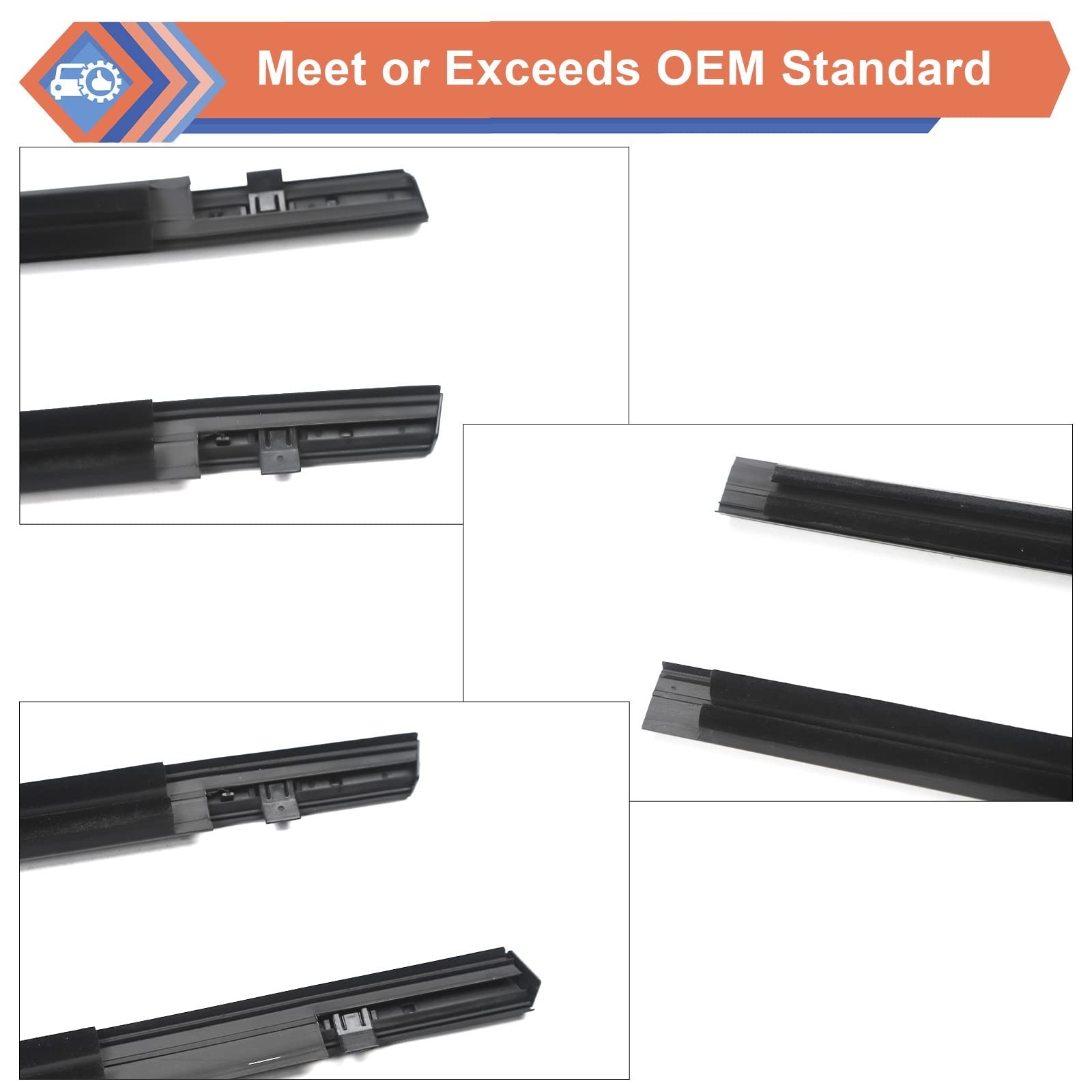 4 Pcs Car Door Window Trim Weatherstrip Seal Belt for Honda Civic 2016-2021