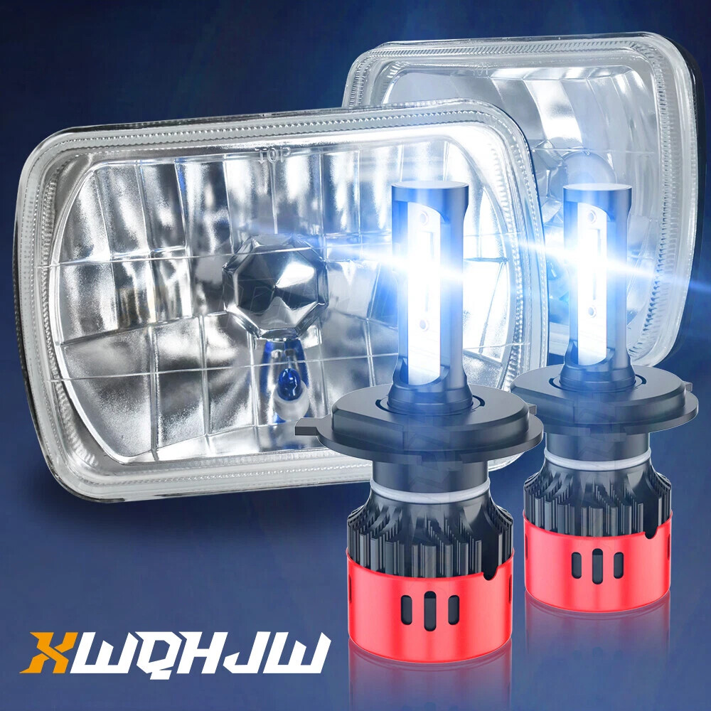 Pair 5×7″ 7×6″ LED Headlights Hi/Lo Beams Fits Dodge D150 D250 D350 Ram 50 H4