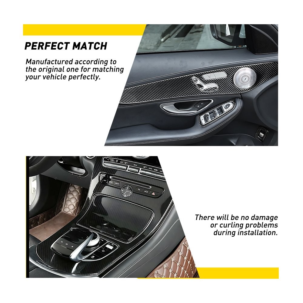 Carbon Fiber Interior Decor Trim For Mercedes Benz C-Class GLC 2015 16-2018 EAH