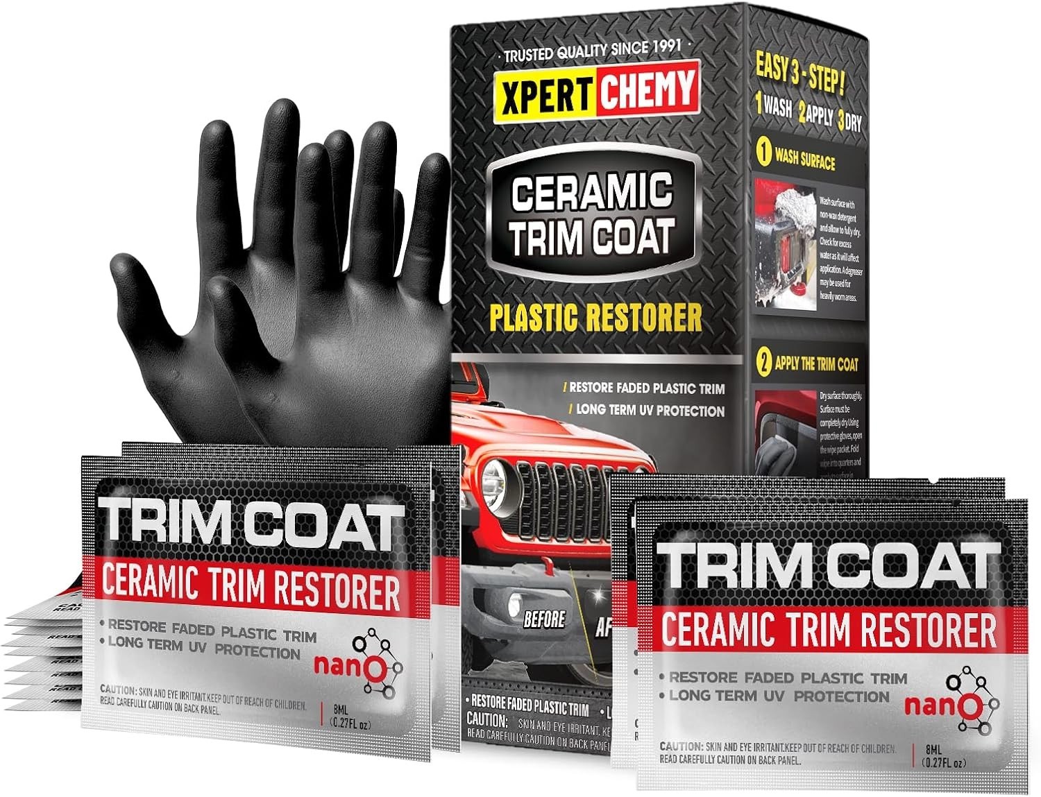Ceramic Trim Coat Kit, Plastic Restorer for Cars – ‎3.53 ounces – FREE SHIPPING