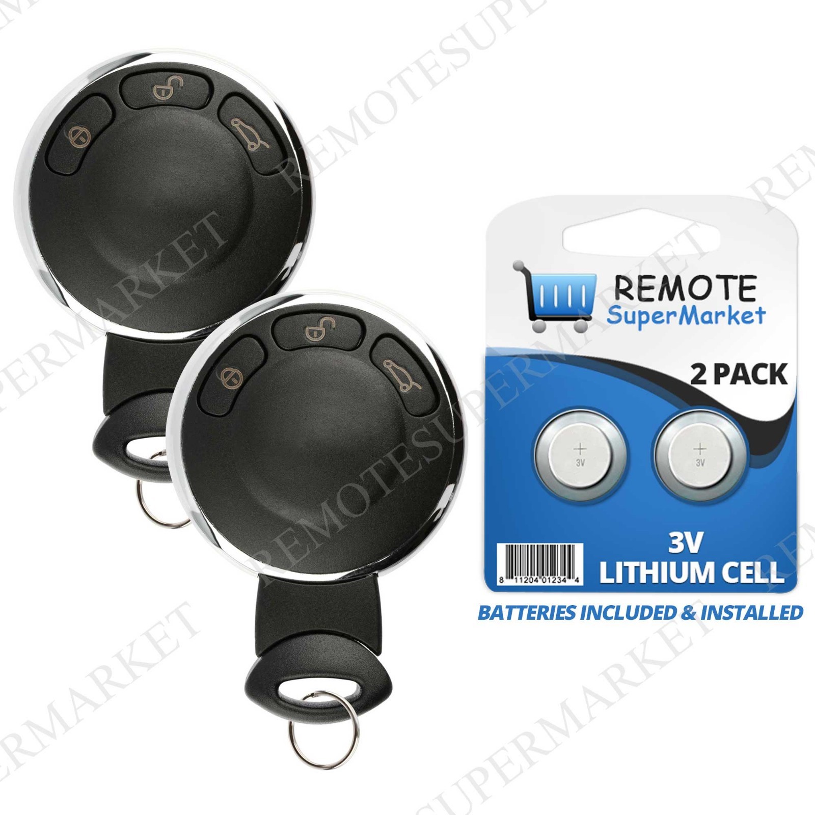 2 Replacement for 2007-2014 BMW Mini Cooper Smart Remote Car Keyless Key Fob