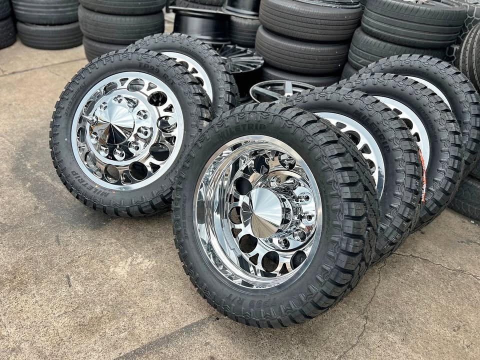 22” CUSTOM DESIGN ALCOA WHEELS FOR DUALLY TRUCKS W/33125022 Tire caps adapters