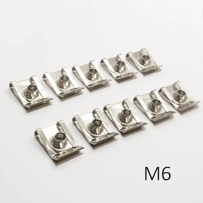 10PCS Stainless Steel U Clips Spring Nuts M4 M5 M6 M8 Car Panel Fasteners