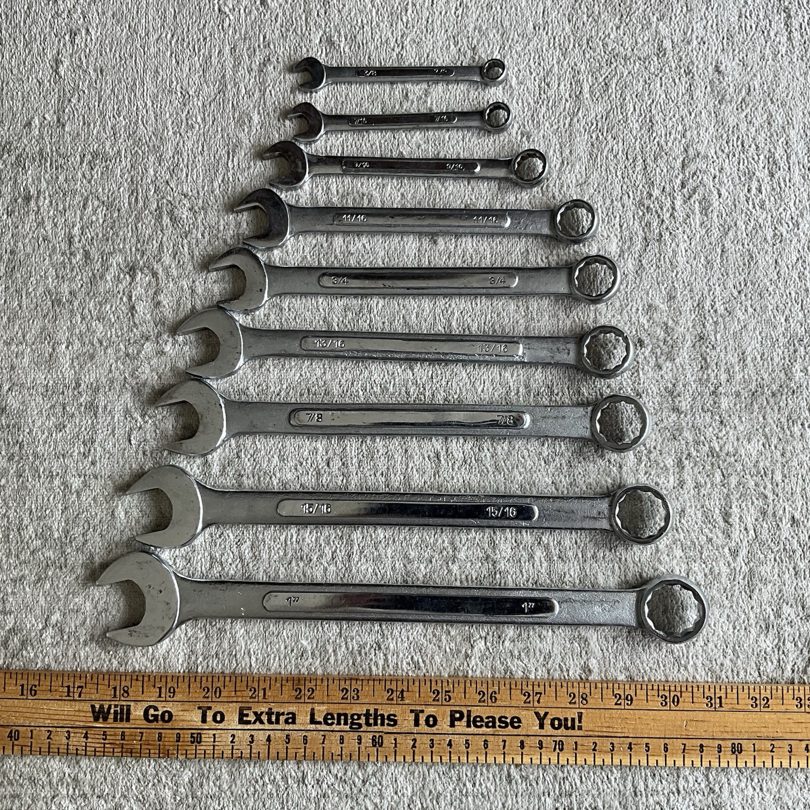 Combination Wrench Set 9 Pc SAE 1″- 3/8″