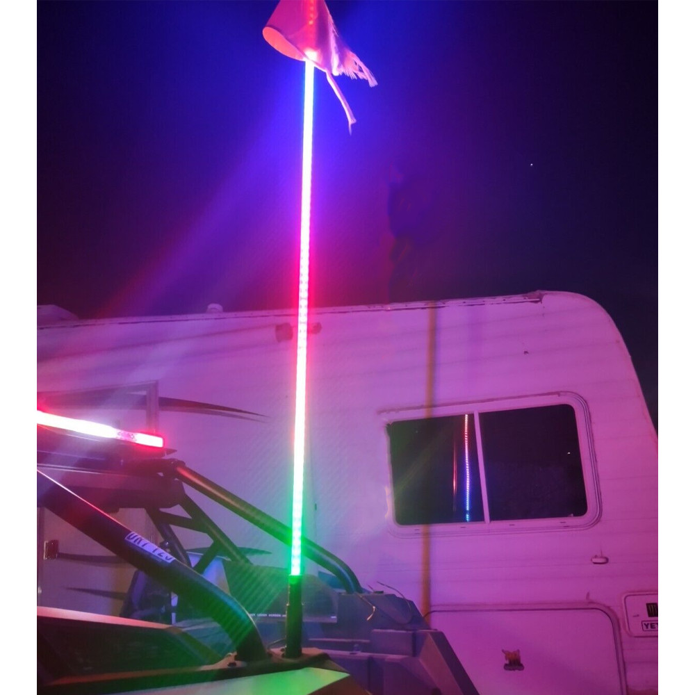 5FT Whip Light LED Antenna w/Flag Remote for Can Am X3 Defender RZR Ranger Talon