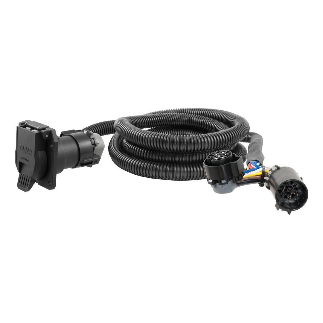 CURT 56070 7-Foot Vehicle-Side Truck Bed 7-Pin Trailer Wiring Harness Extension,