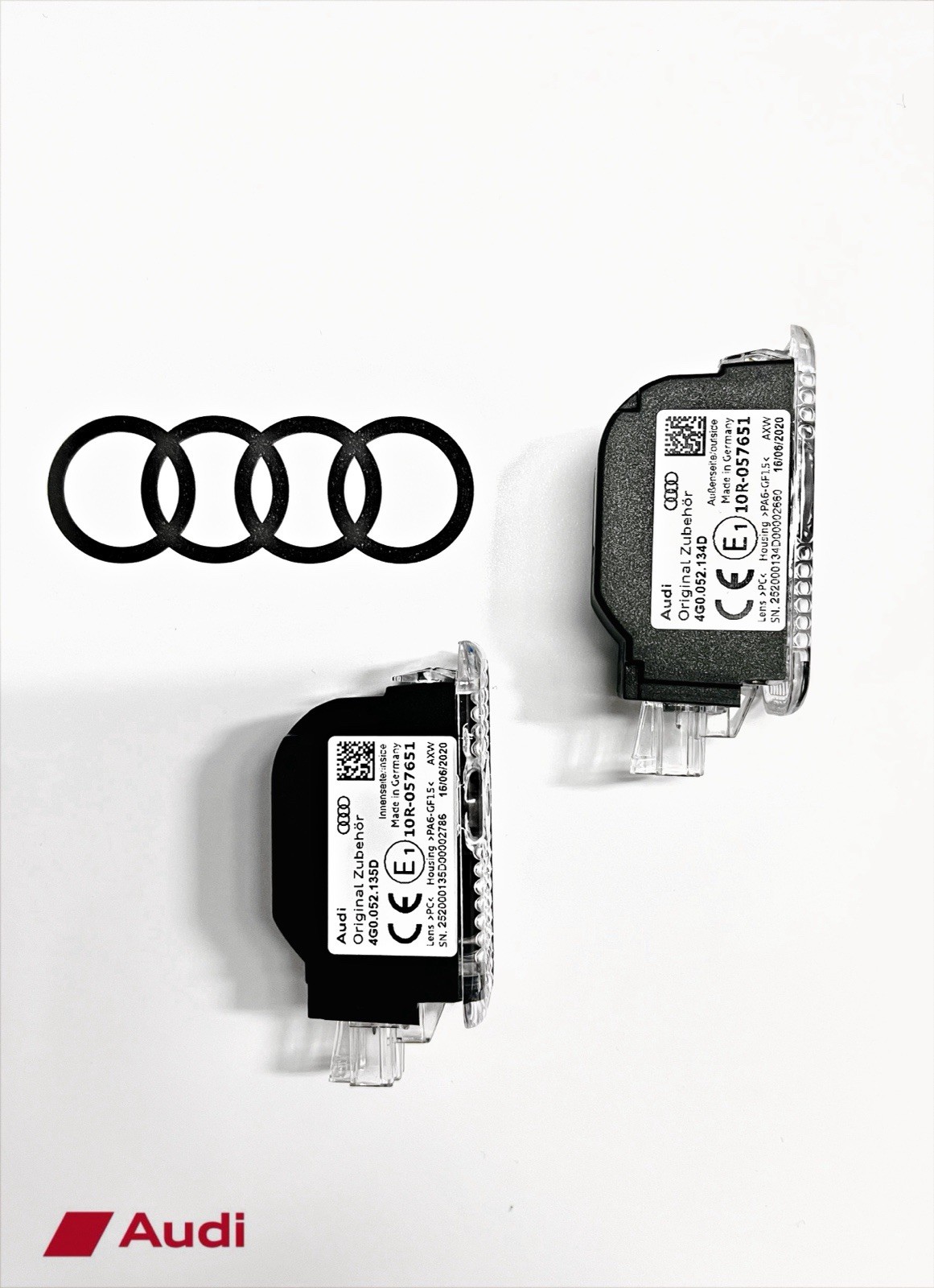 AUDI BEAM RINGS-PUDDLE LIGHT’S NEW OEM. MSRP $285.99 SET OF TWO 4G00522133G