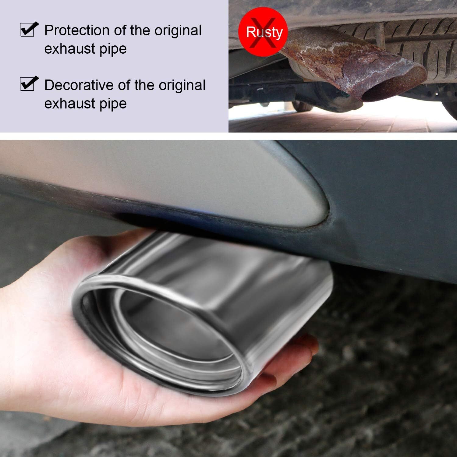 For Honda CR-V 2PCS Car Rear Exhaust Pipe Tail Muffler Tip Trim Stainless Steel
