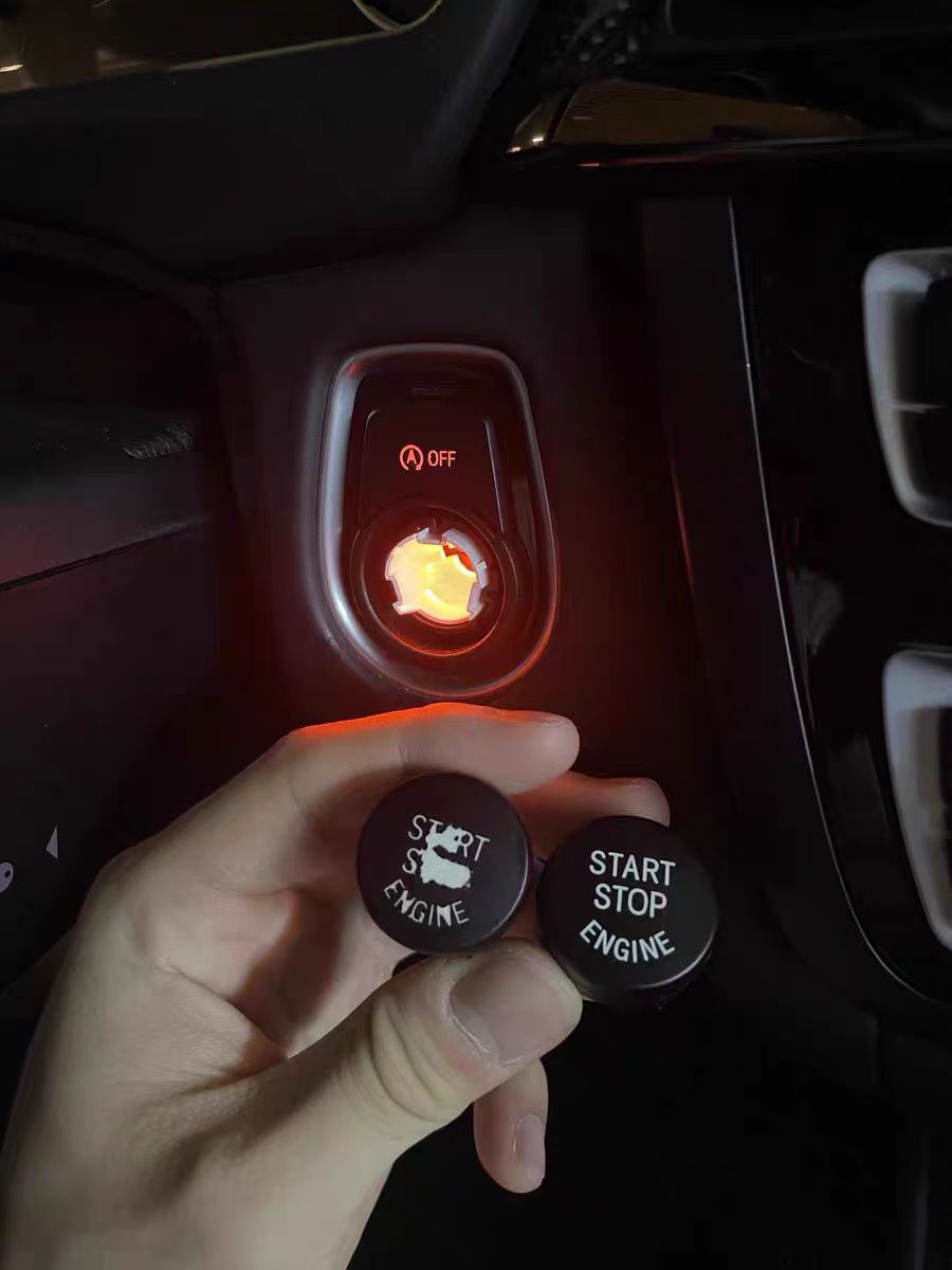 Black Engine Start Stop Push Button Cover Trim For BMW F20 F23 F30 F32 F10 F12