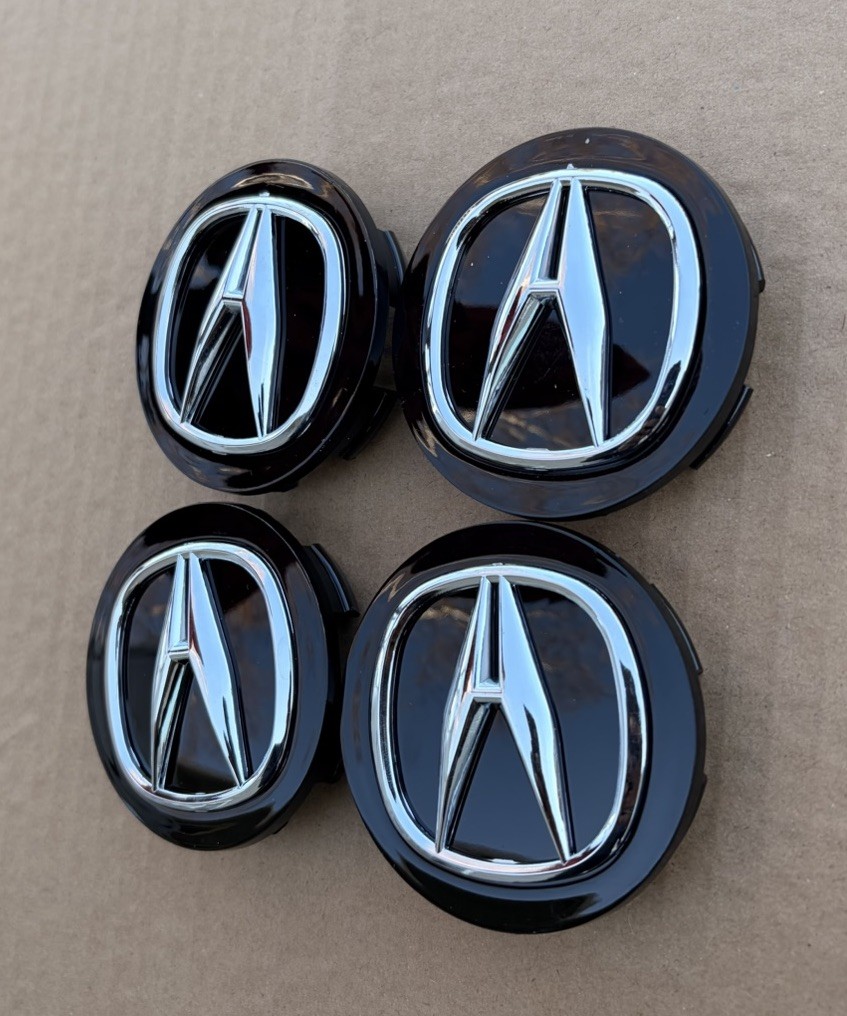 ACURA Set Of 4 Black-Chrome Wheel Center Caps 69MM – Satisfaction Guaranteed