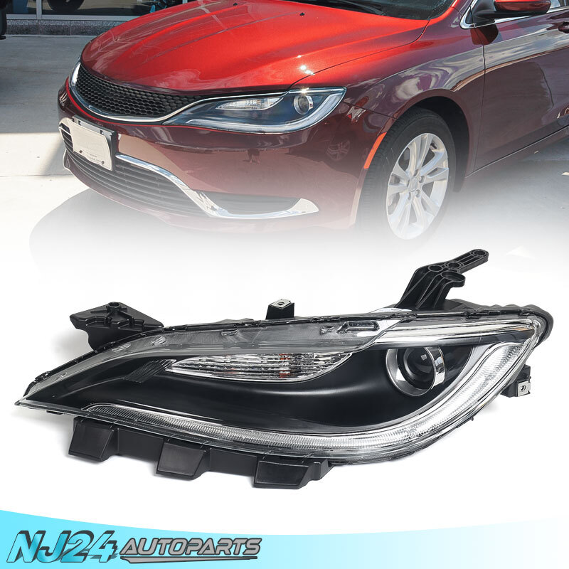 For Chrysler 200 2015 2016 2017 Halogen Headlight w/o LED DRL Chrome Driver Left