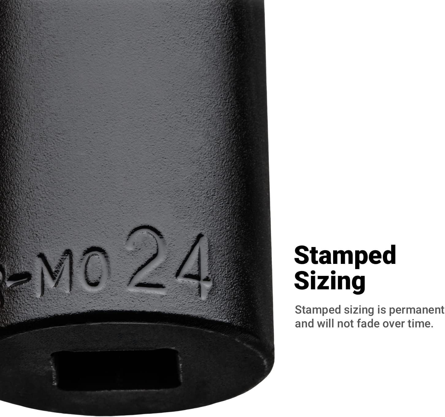 14 mm Shallow Impact Socket, 3/8-Inch Drive, 6-Point, Metric