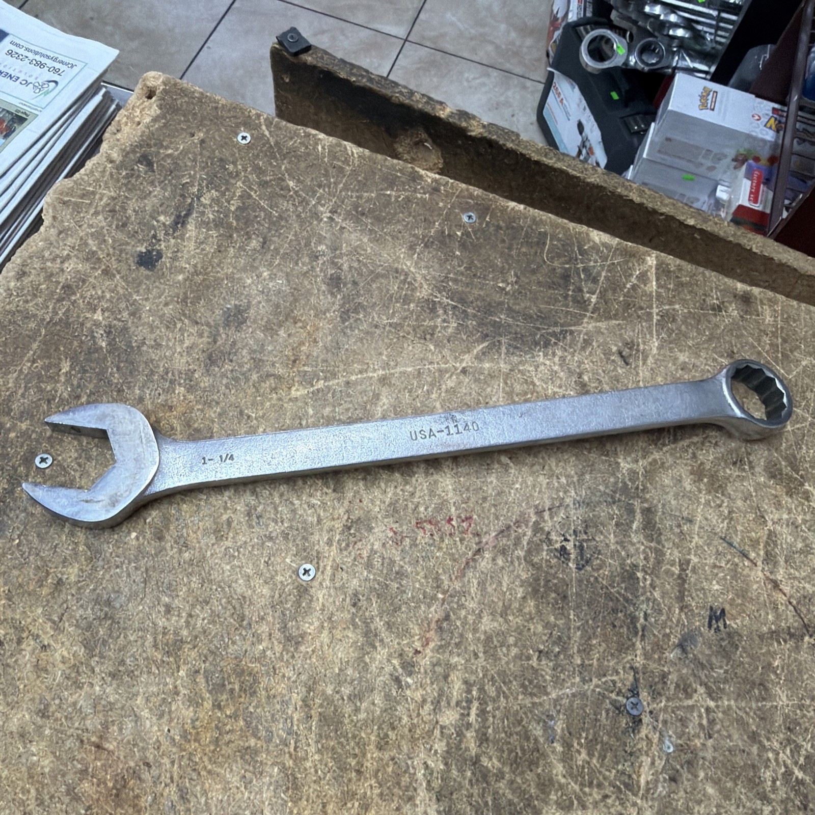 Wright Tool 1 1/4″ Combination Wrench 1140 USA 12 Point Satin Finish Made In USA