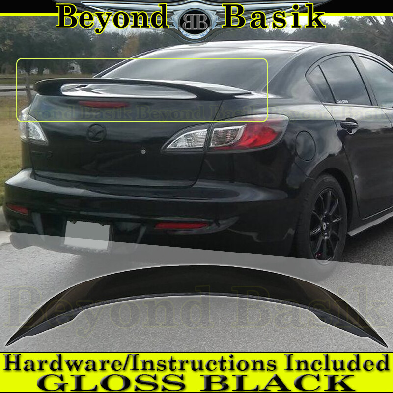 2013 2012 2011 2010 Mazda 3 Sedan GLOSS BLACK Factory Style Spoiler Wing