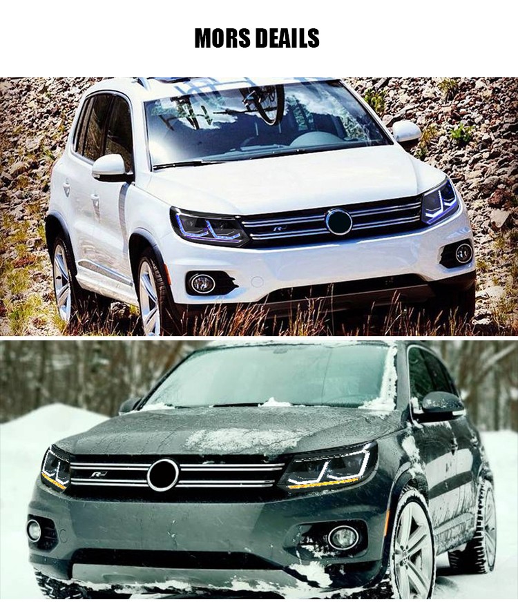 Pair Upgrade LED Headlight For 2013-2017 Volkswagen Tiguan Front Lamps Animation