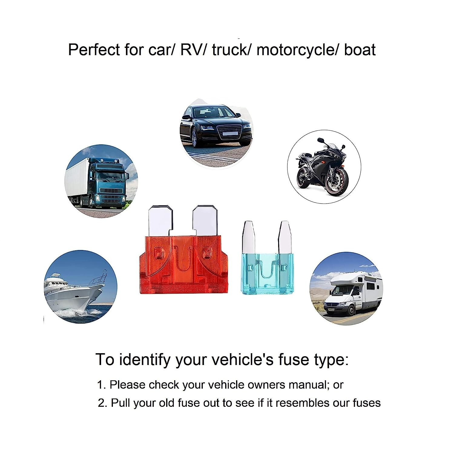 Car Blade-Type Fuse Kits Mini Size 2A 3A 5A 7.5A 10A 15A 20A 30A 35A 40A 250Pcs