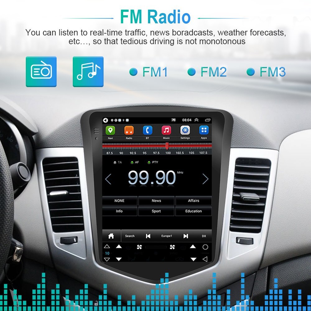 For Chevrolet Cruze 2009-2015 Android 15 Car Radio GPS Navi Wifi Carplay Stereo