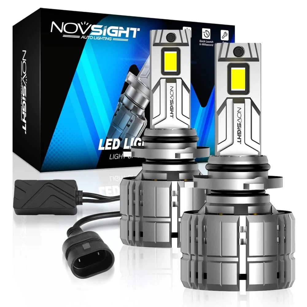 NOVSIGHT Pair 9006 HB4 LED Headlight Bulbs Kit High Low 60000LM 6500K White 200W