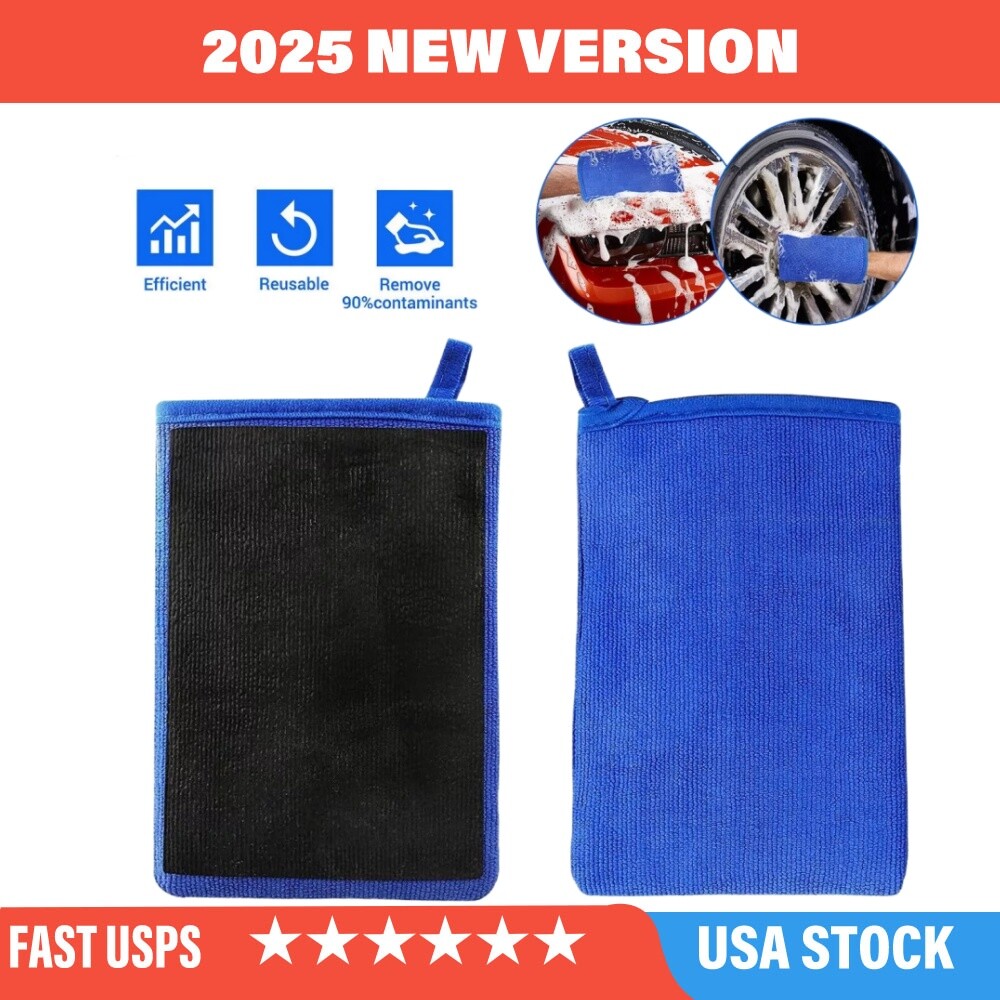 2 Pack Clay Mitt Clay Bar Mitt for Car Detailing Fine Grade Clay Towel Mitt