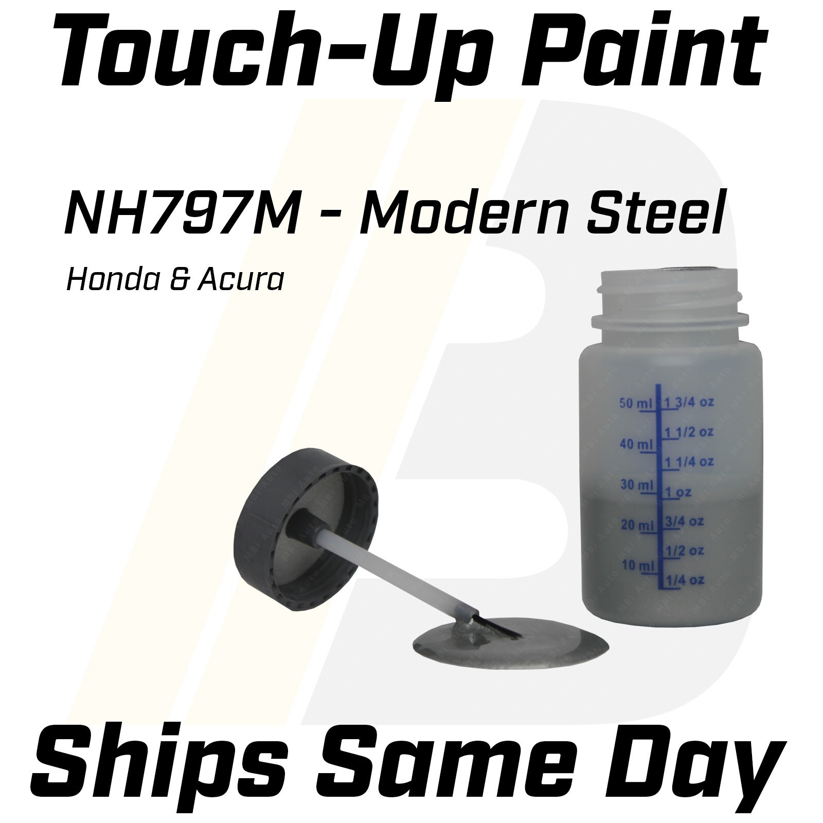 NH797M Modern Steel Metallic – 1 Oz Touch Up Paint Kit w/ Brush for Honda Acura