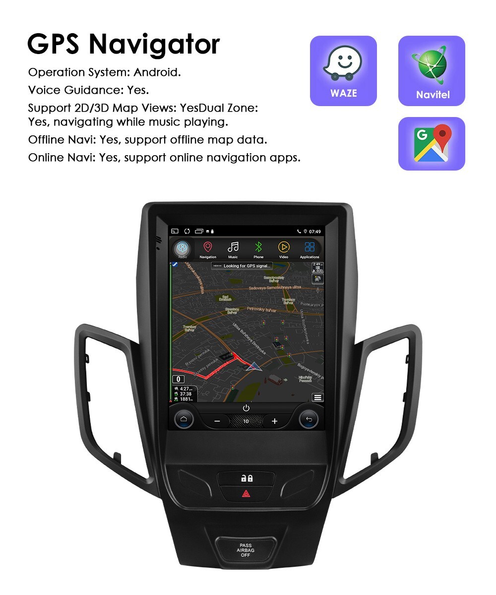 Upgrade 9.7″ For Ford Fiesta 2009-2020 Android 14.0 Car Stereo Radio GPS CarPlay