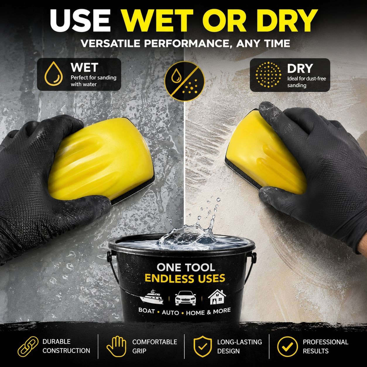LiME LiME 6 inch Waterproof Automotive Sanding Flexible Block