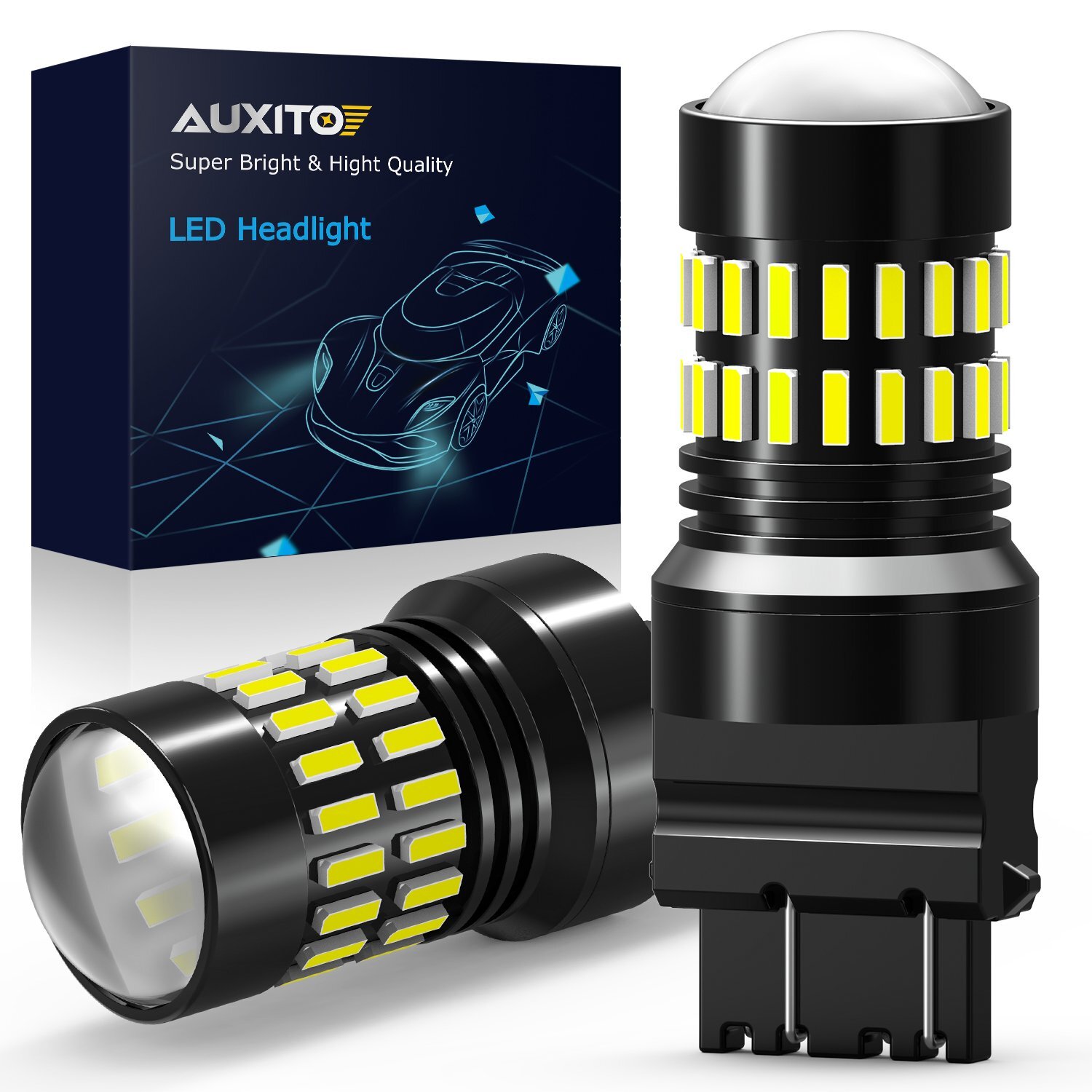 AUXITO 3157 3156 3057 4157 LED Reverse Brake Turn Signal Light Bulb 6500K White