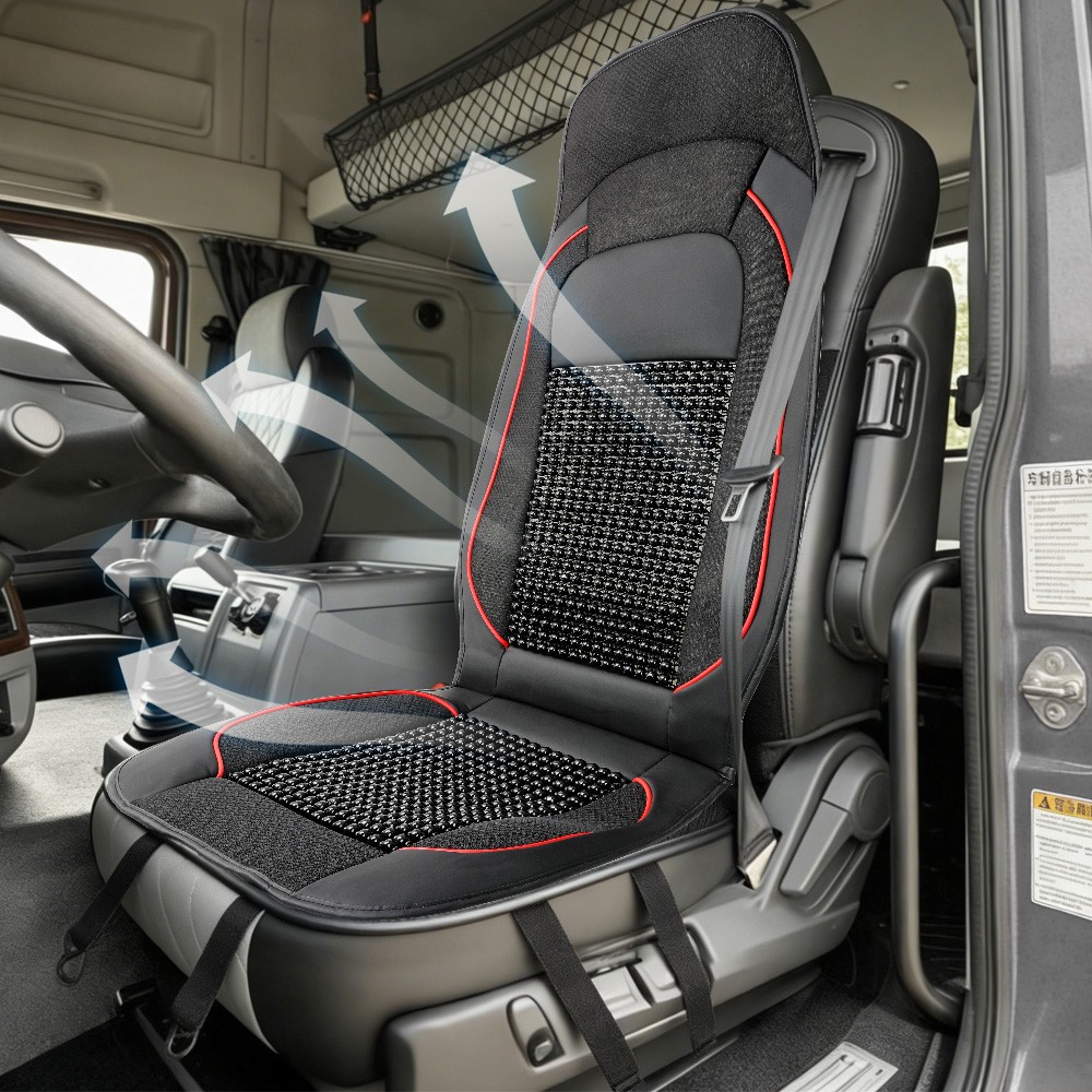 For Freightliner Cascadia 2008-2021 Semi Truck Wooden Beaded Seat Cover Cushion