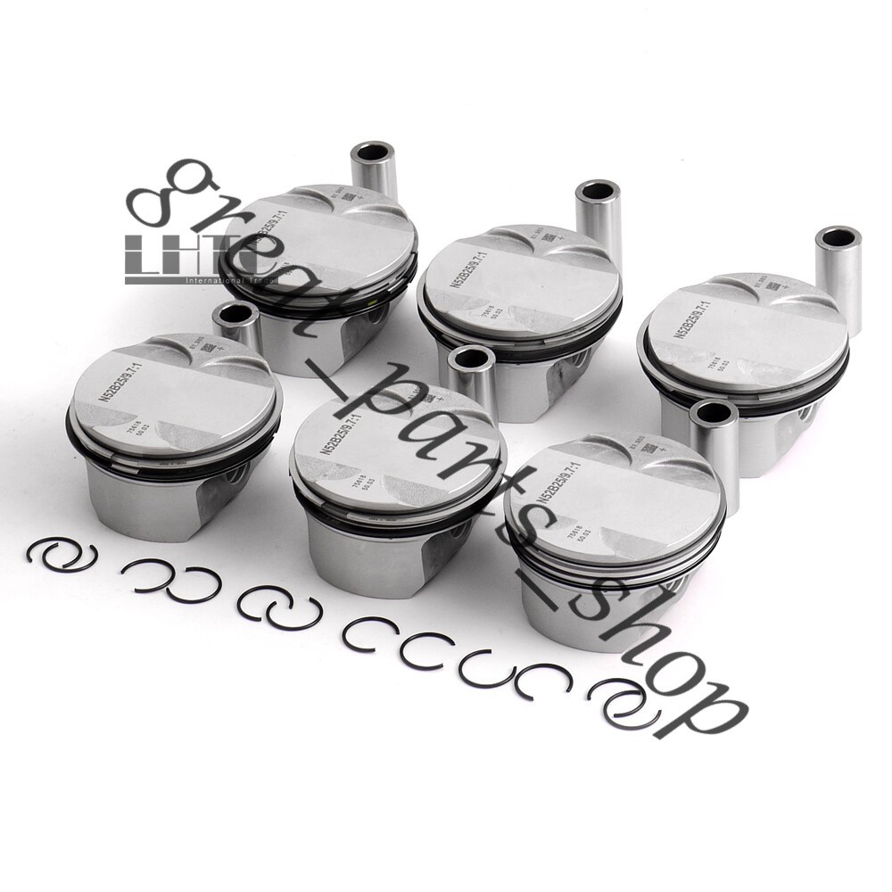 6x Pistons Rings KS STD Low Compression 9.7:1 For BMW E60 E90 325i 523i N52B25