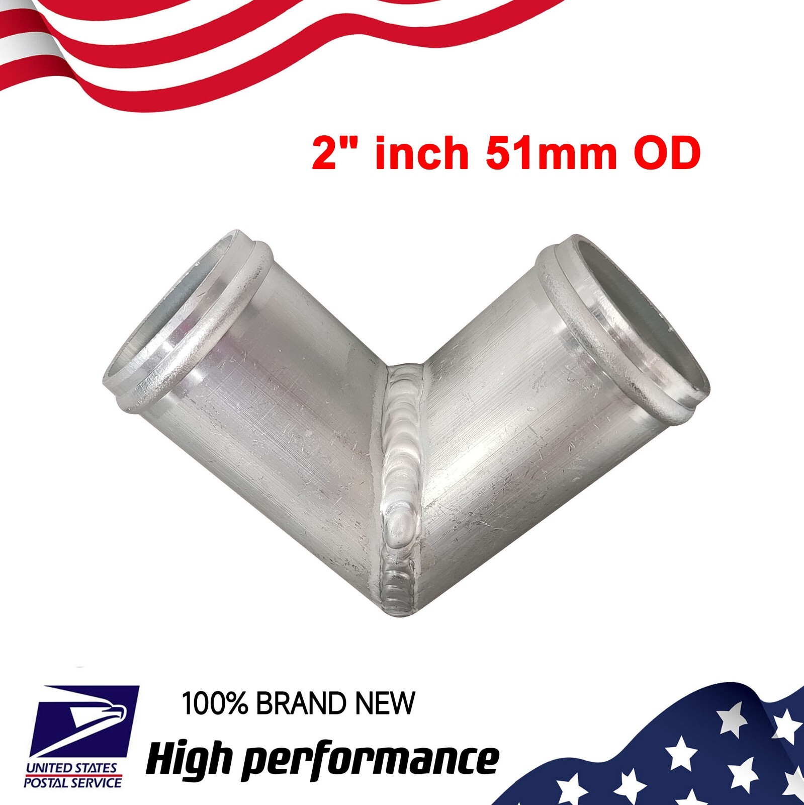 2″ inch 51mm Universal Aluminum 90-Degree Radiator Coolant Hose Pipe Connector