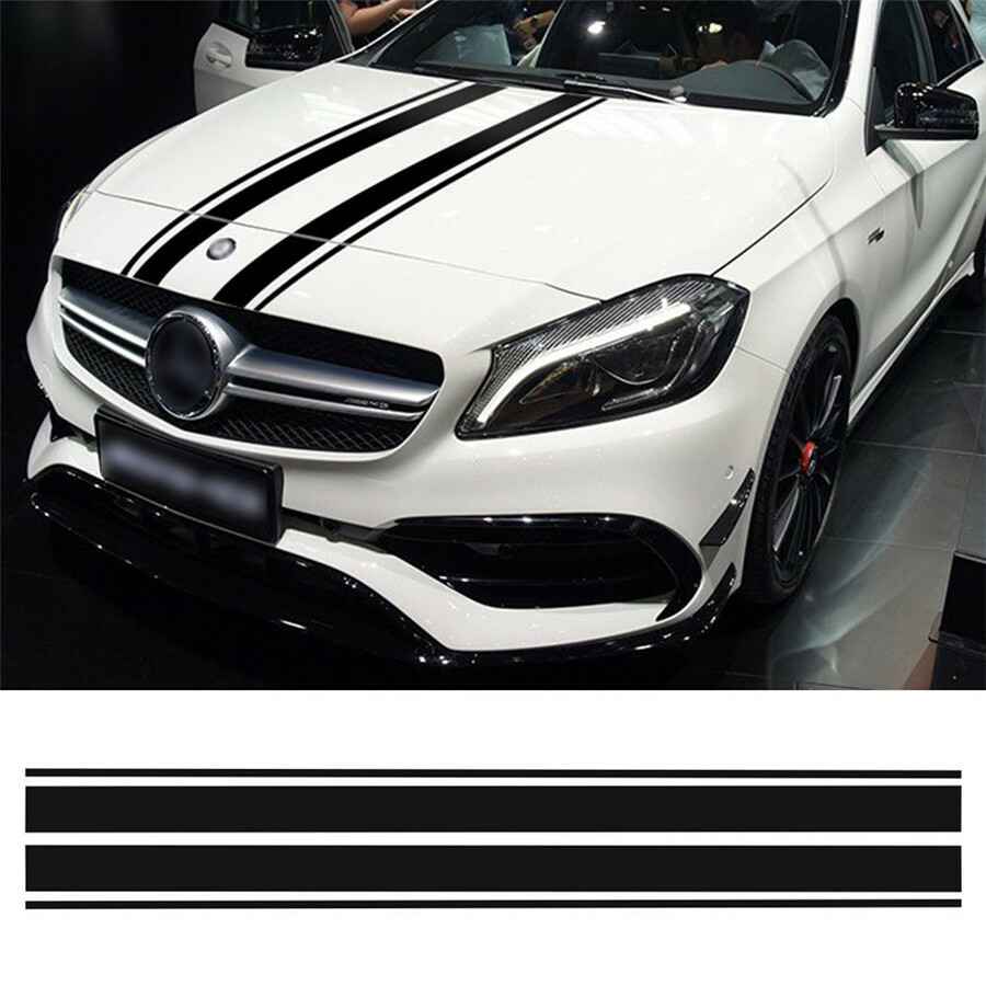 Long Stripes Rally Stickers Sports Racing Decal Car Hood Bonnet DIY Decoration