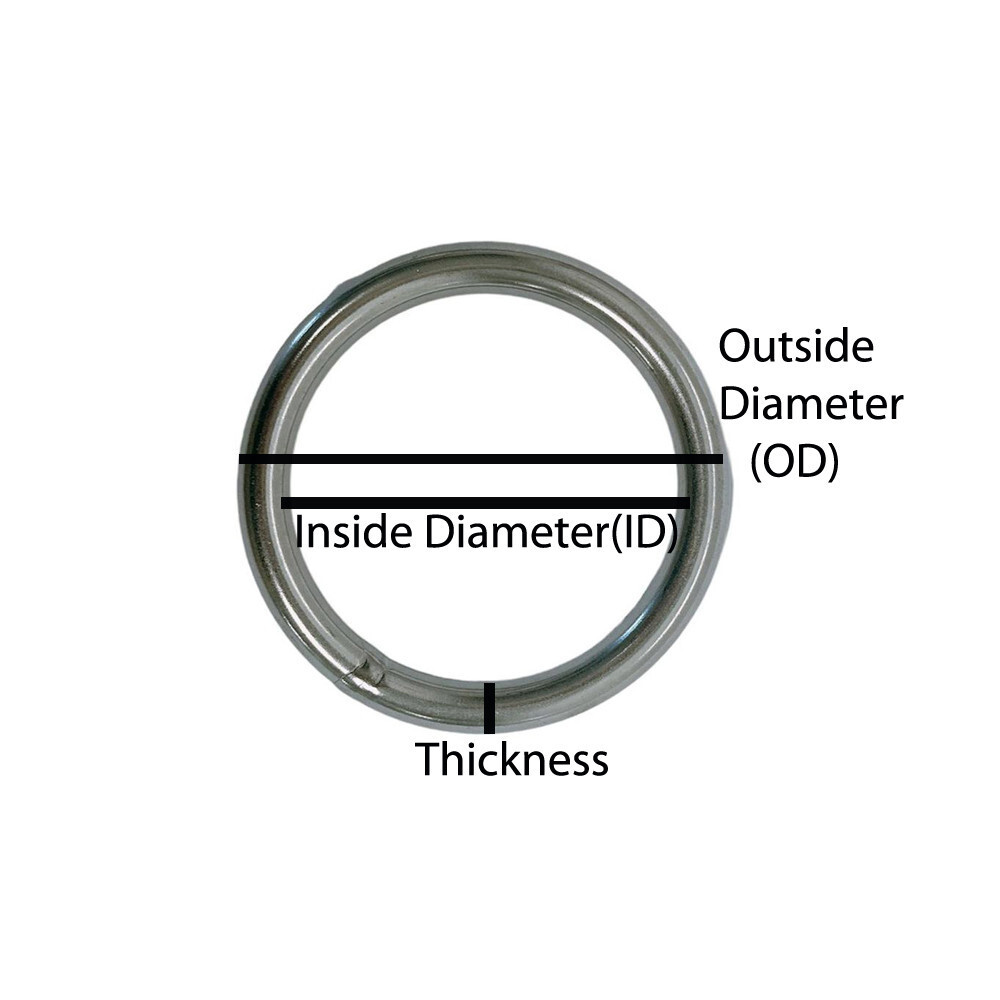 4 Pc 750 Lb WLL Mil Spec Stainless Steel Round Ring Link Connect 5/16″ x 1-9/16