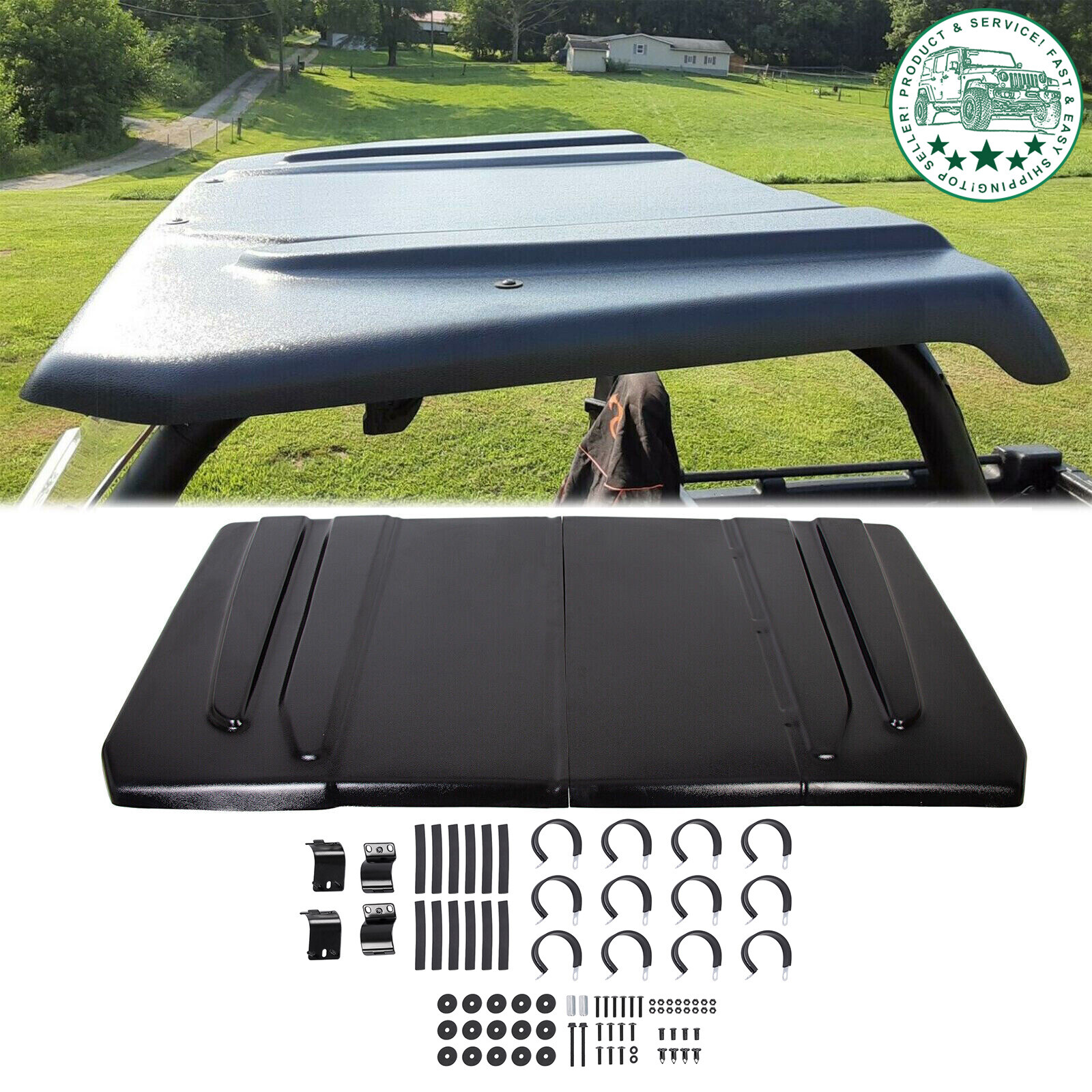 Black Polyethylene Hard Top Roof For John Deere JD Gator 625 825i UTV
