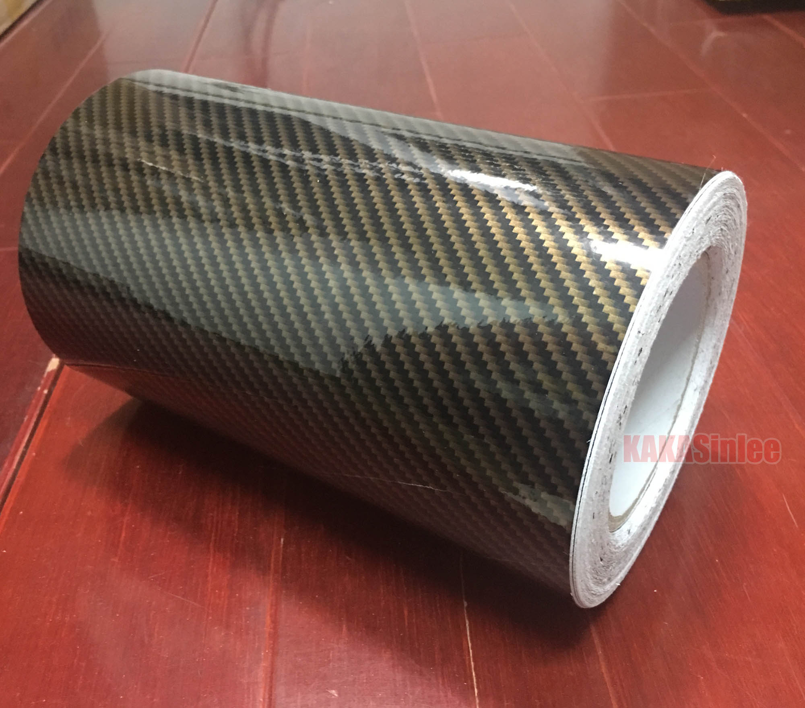 12″ x 50″ / Car Glossy 2D Carbon Fiber Vinyl Wrap Sticker Brown Decorated Strips
