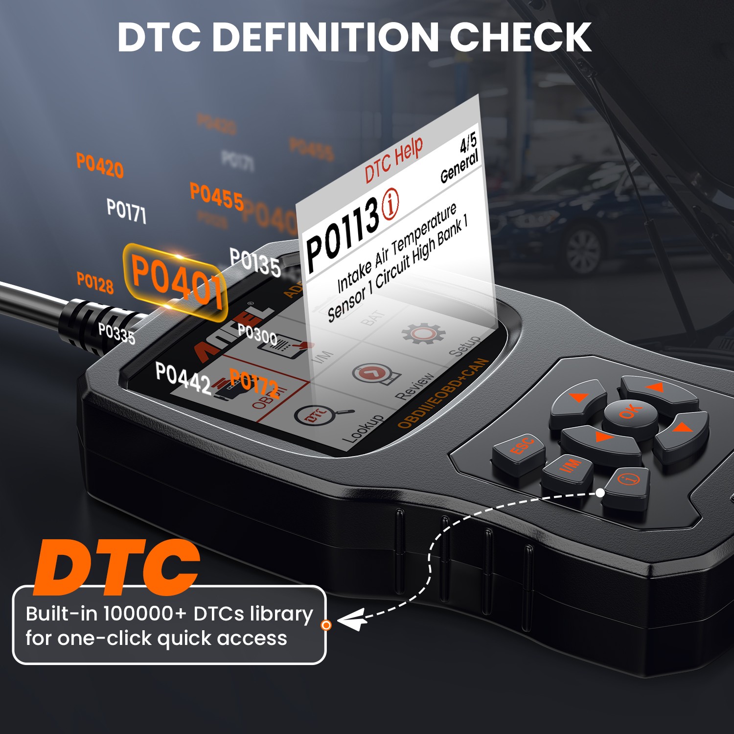 ANCEL AD530 OBD2 Scanner Code Reader Car Engine Battery Check Diagnostic Tool