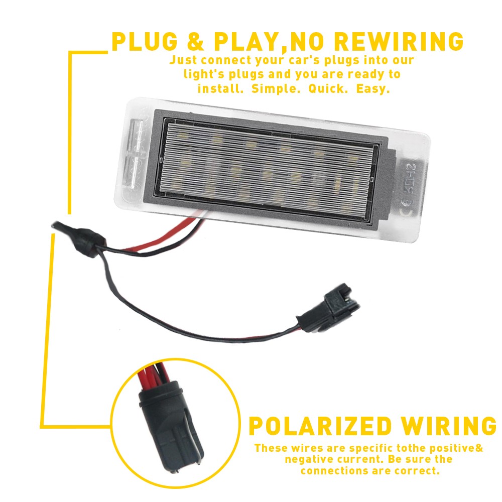 2PC LED License Plate Light Assembly For Chevy Corvette Cadillac Buick GMC 12-20