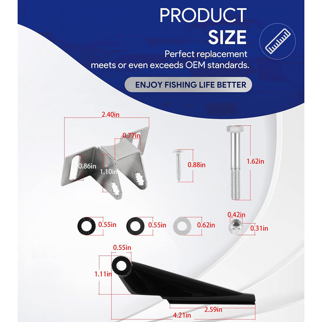 000-10262-001 Mount Transducer Mounting Bracket Kit Replacement for DSI Skimmer
