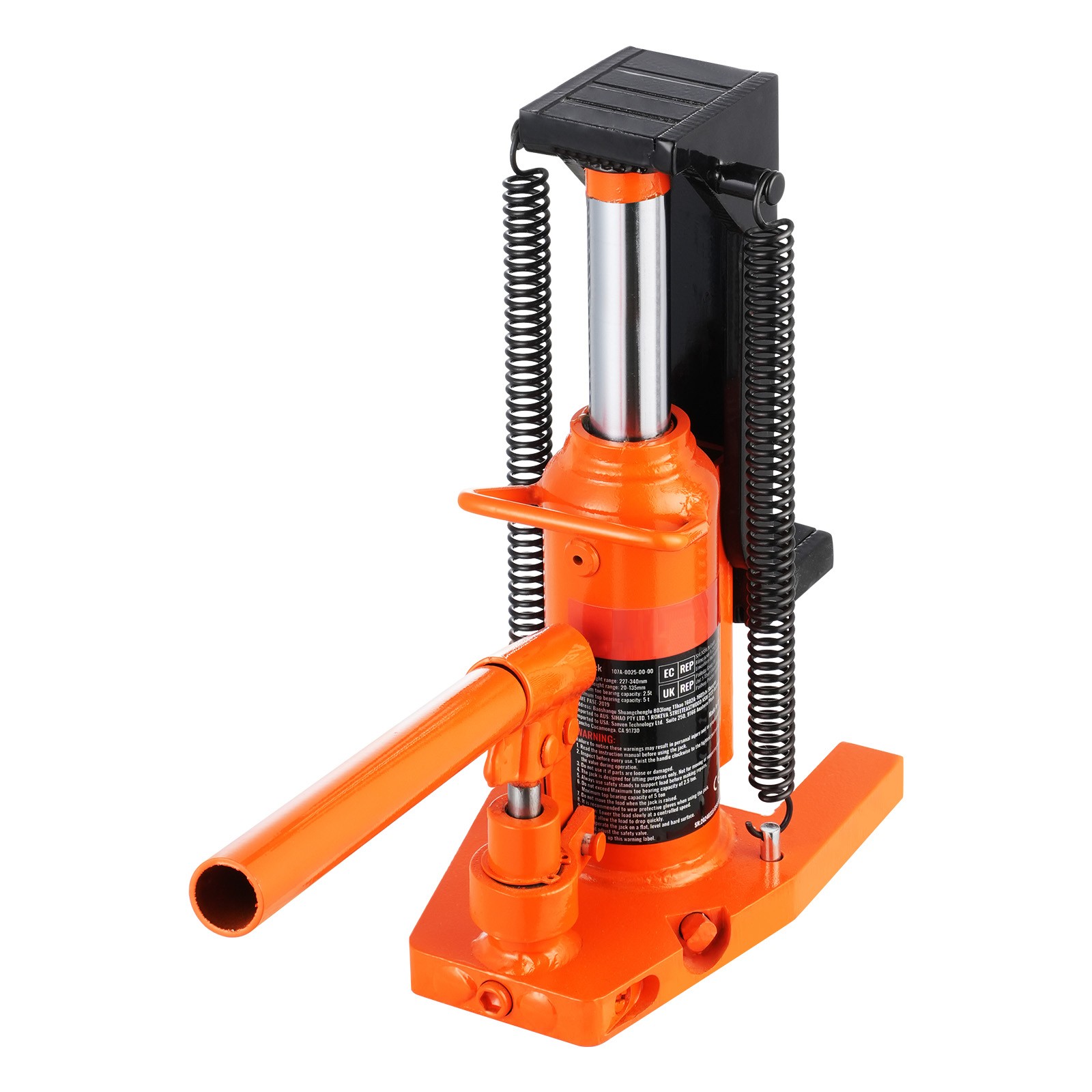 VEVOR Hydraulic Machine Toe Jack Lift Lifting Capacity 2.5 Ton Toe 5 Ton Top