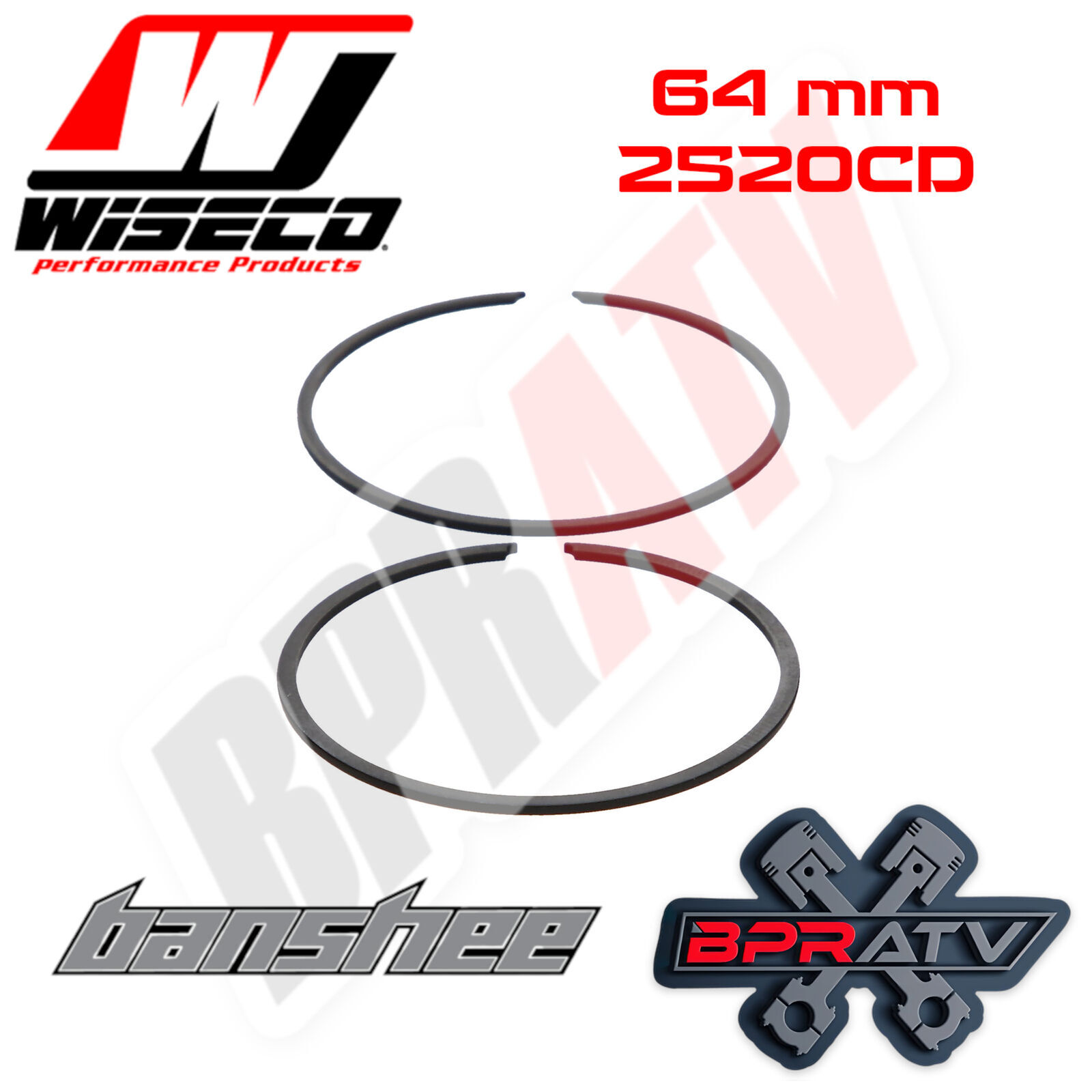 Banshee 350 64 mm Bore Wiseco Piston Rings Rebuild Set 2520CD 1 (One Ring Set)